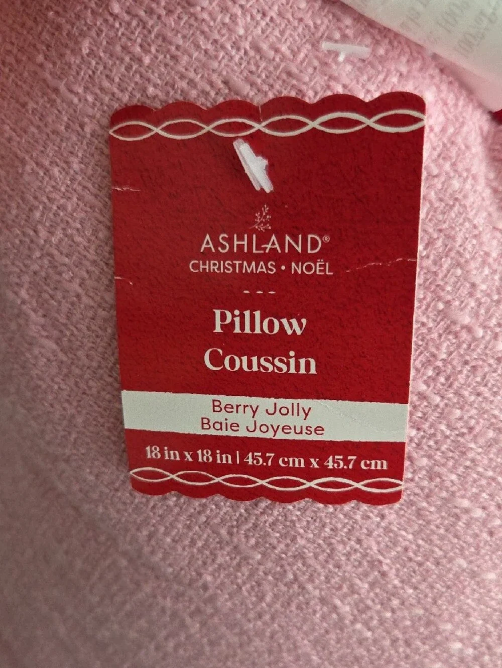 Ashland | Pink and Red Decorative Holiday Pillow
